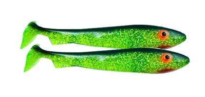 McRubber Offset 19cm Black'n Chartreuse 2-pack