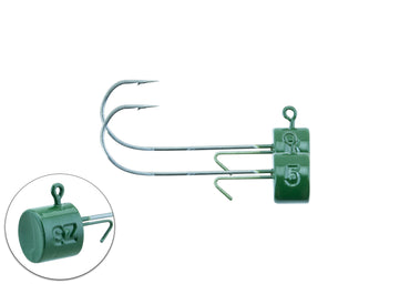 Ned Head 2/0 Bismut Dark Green 2-pack