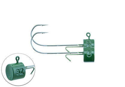 Ned Head 2/0 Bismut Dark Green 2-pack