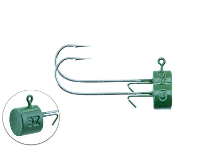 Ned Head 3/0 Bismut Dark Green 2-pack