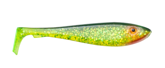 McRubber Shad 9cm 6 pack C19 Black n' Chartreuse