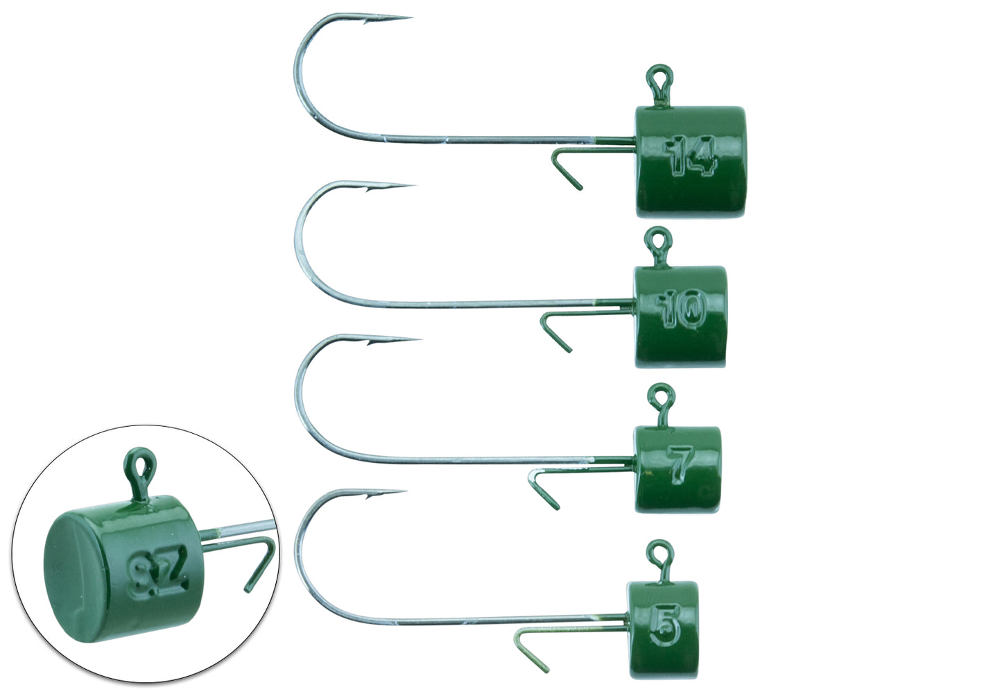 Ned Head 3/0 Bismut Dark Green 2-pack